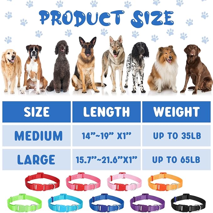 Amylove 27 Pcs Dog Collar Bulk Adjustable Nylon Puppy Collar - Image 2