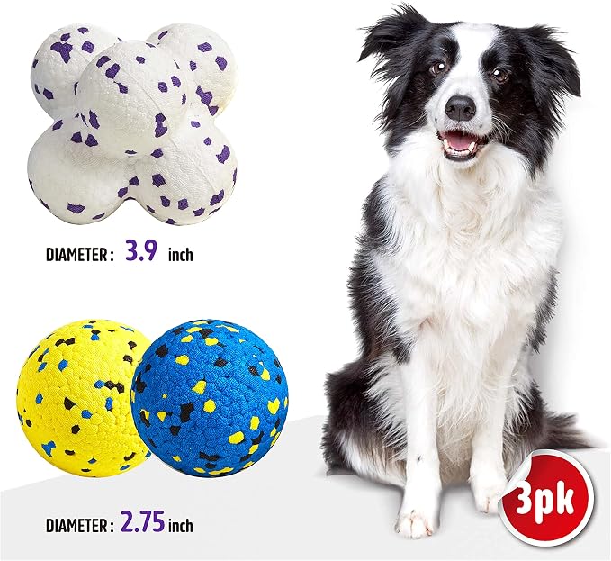 Dog Balls Tennis Ball Dog Toys for Aggressive Chewers, Floating Water Toy - Image 2