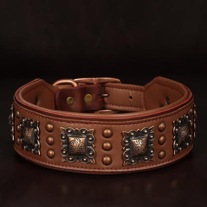 PET ARTIST Upgrade Padded Leather Dog Collar, 2 inch Wide Genuine Leather Dog - Image 8