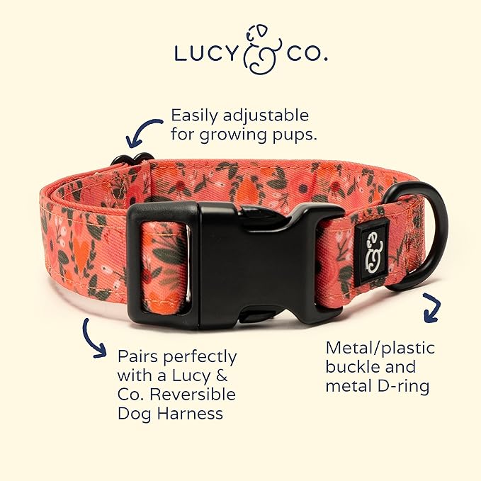 Lucy & Co. Posy Pink Dog Collar - Image 2