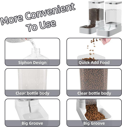 Gravity Pet Feeder and Water Dispenser Set, Automatic Dog Feeder and Dog Water - Image 2