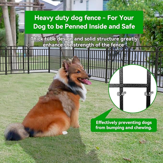 Dog Fence Outdoor 16 Piece Panels 32" Height, Square Steel Pipe - Image 5