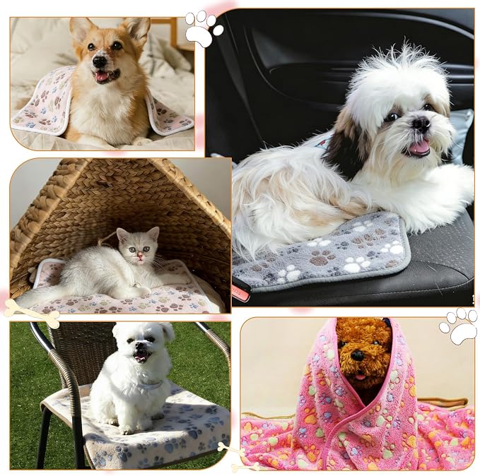 18 Pcs Dog Blankets for Small Dogs Washable Soft Fluffy Fleece Puppy Blankets - Image 6