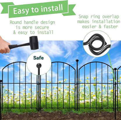 Decorative Garden Fence 17in x18ft, 18 Pack Rustproof Metal No Dig Fence Animal - Image 3