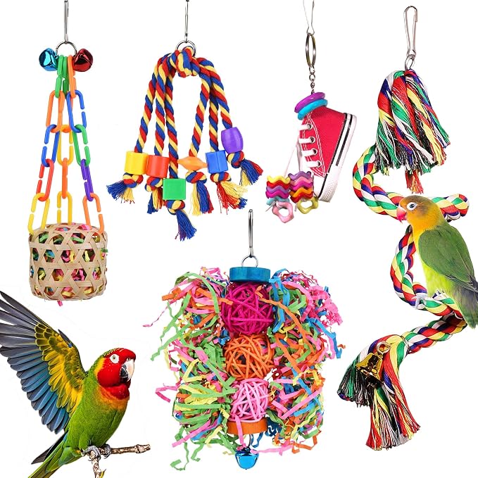 Bird Toys for Parakeet，ESRISE Parrot Conure Chewing Shredding Foraging Toys by ESRISE