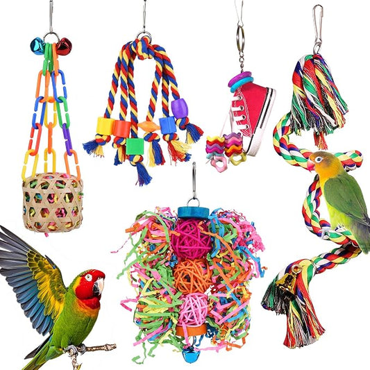 Bird Toys for Parakeet，ESRISE Parrot Conure Chewing Shredding Foraging Toys by ESRISE