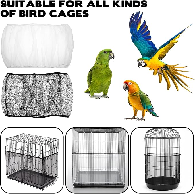 2pcs Large Bird Cage Seed Catcher Guards, Breathable Airy Nylon Mesh Material - Image 4
