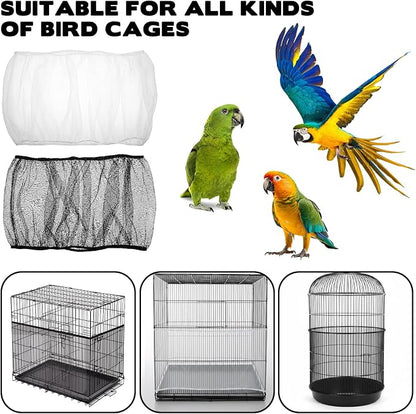 2pcs Large Bird Cage Seed Catcher Guards, Breathable Airy Nylon Mesh Material - Image 4