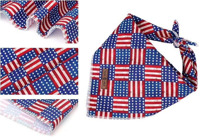 lionet paws Patriotic 4th of July Dog Bandana American Flag - Image 3
