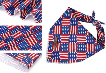 lionet paws Patriotic 4th of July Dog Bandana American Flag - Image 3