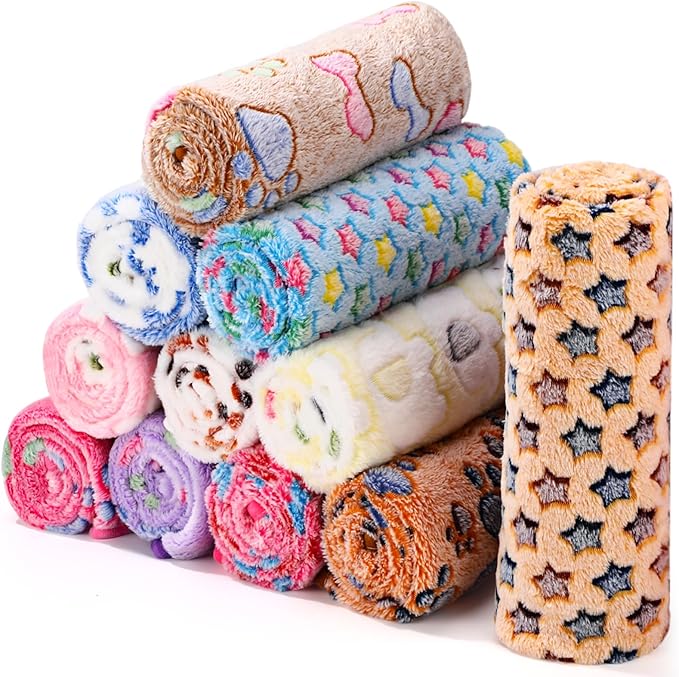 Tatuo 12 Pieces Puppy Blanket Warm Cat Dog Sleep Mat Pet Kitten Fleece Doggy by Tatuo