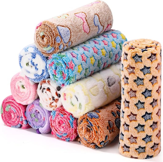 Tatuo 12 Pieces Puppy Blanket Warm Cat Dog Sleep Mat Pet Kitten Fleece Doggy by Tatuo