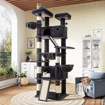 SHA CERLIN 81in Multi-Level Tall Cat Tree Tower by SHACERLIN