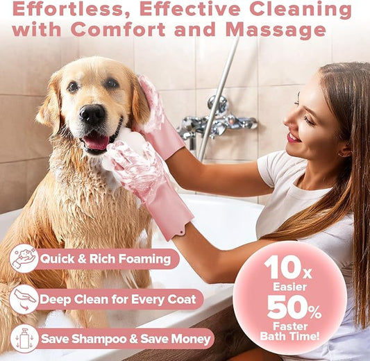 6PCS Pet Grooming Kit for Dogs, Cats and Horses | Dog Washing Gloves | Dog Bath - Image 2