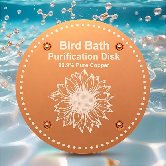 Bird Bath Purification Disk Pure Copper Outside Winter Solar Power Birdbath by OICEME