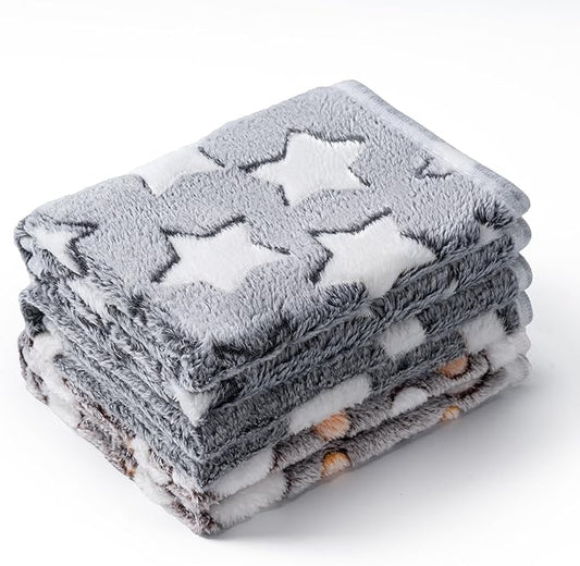 1 Pack 3 Blankets Super Soft Fluffy Premium Fleece Pet Blanket Flannel Paw by CADONO