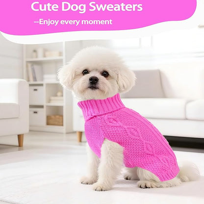 Dog Sweaters Small Dog Clothes Winter Turtleneck Puppy Sweater Warm Pet Cat - Image 2