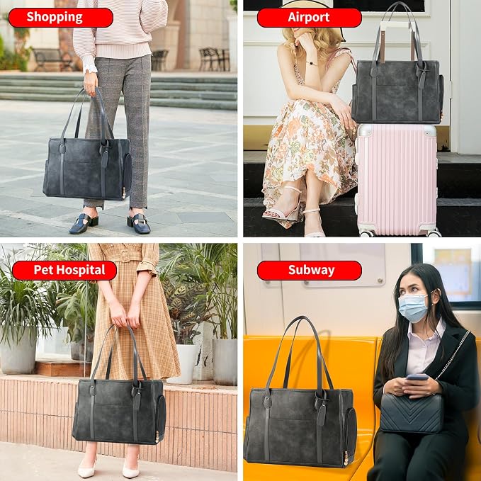Stylish Dog Purse Carrier, Leather Pet Carrier Bag - Image 5