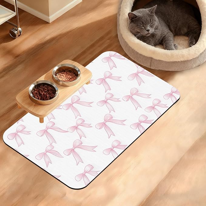 Pet Feeding Mat, Non-Slip Water Bowl Placemat, Pet Supplies 12" x 20" by Unknown