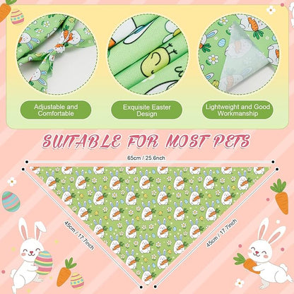 Abbylike 50 Pcs Easter Dog Bandanas Bulk Bunny Egg Carrot Bandanas - Image 3