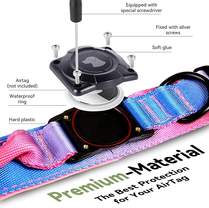2026 Upgrade Waterproof AirTag Dog Collar, Military Tactical Dog Collar - Image 3
