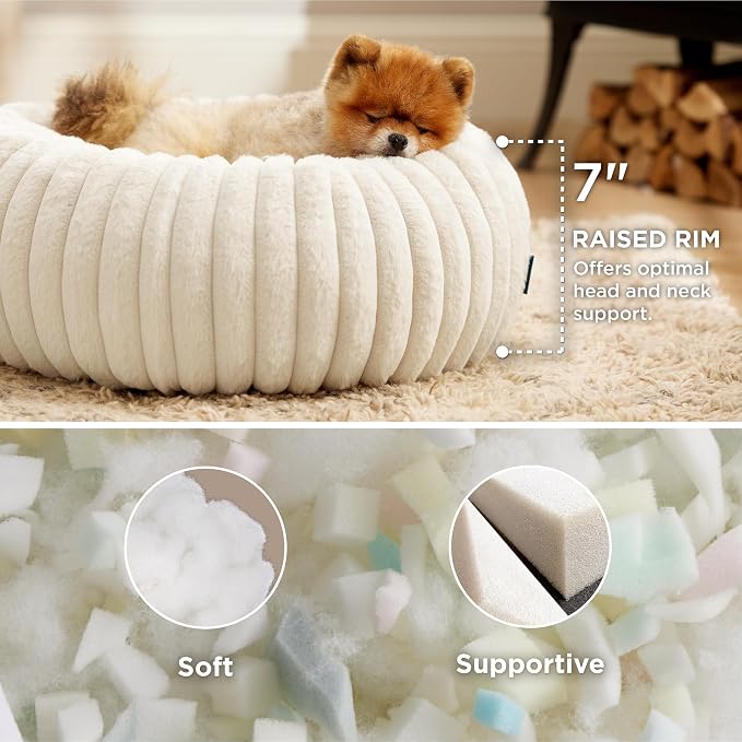 Bedsure ComfyFleece™ Donut Small Dog Bed - Image 2