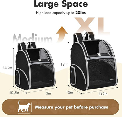 Pet Backpack Carrier, Large Cat Carrier Backpack Up to 20 Lbs - Image 2