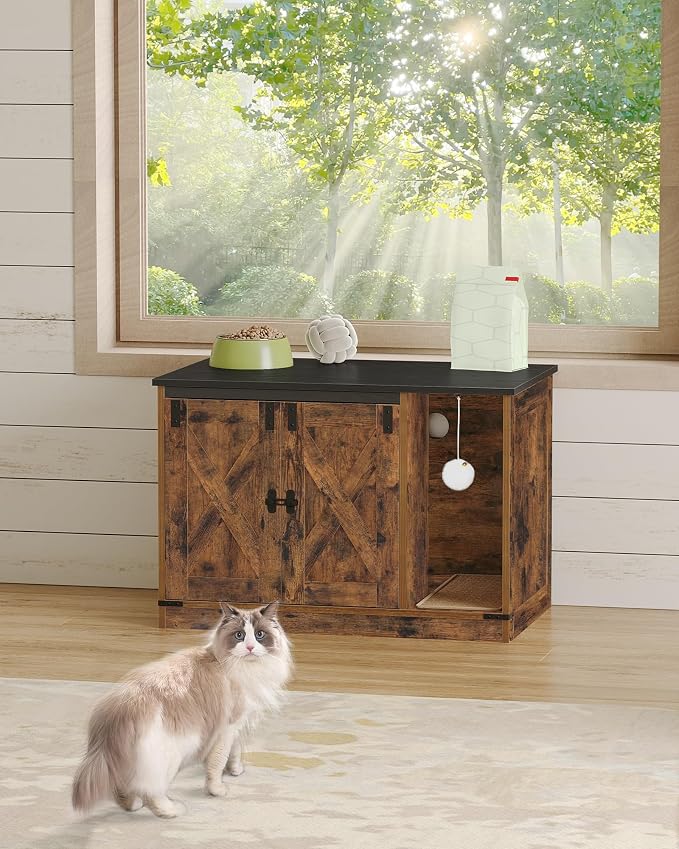 Cat Litter Box Enclosure, Hidden Litter Box Cabinet Furniture - Image 3