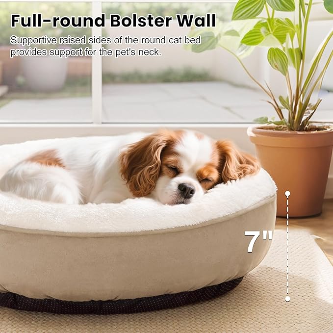 Love's cabin Round Donut Cat and Dog Cushion Bed, 25in Pet Bed - Image 7