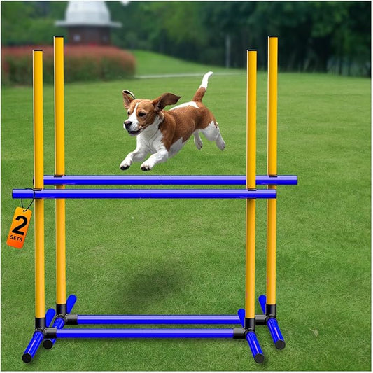 Adjustable Dog Agility Jump Set – Training Hurdles by AHAILUOO