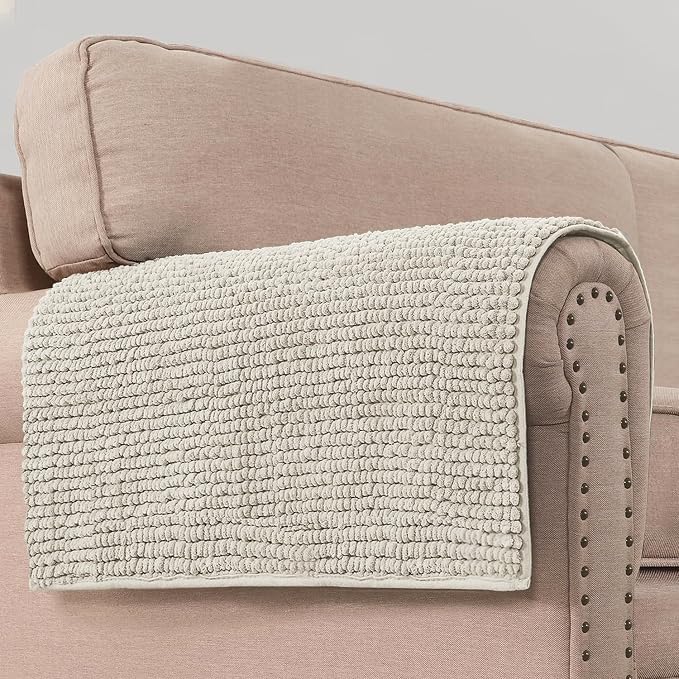 H.VERSAILTEX Plush Chenille Couch Armrest Cover 2 Packs Thick and Soft Sofa by HVERSAILTEX
