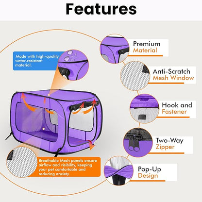 Beatrice Home Fashions Portable, Collapsible, Pop Up Kennel Travel Cat and Dog - Image 4