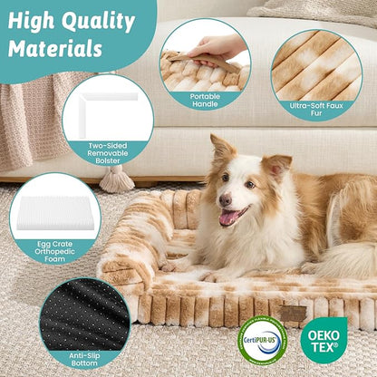Cute Dog Bed, Faux Rabbit Fur Orthopedic Foam Dog Bed - Image 4