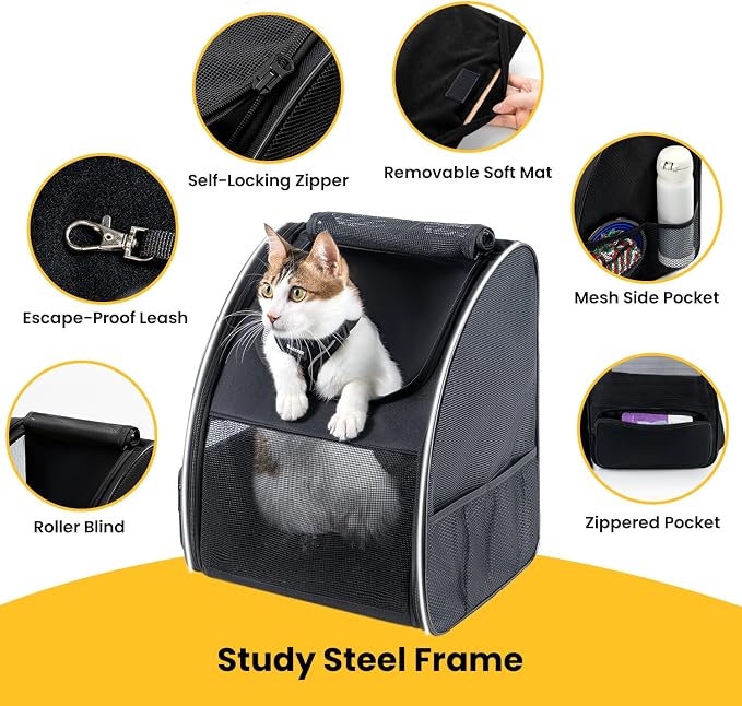 Cat Backpack Carrier for Small Dogs and Cats Fit Up to 15 Lbs, Small Dog - Image 7