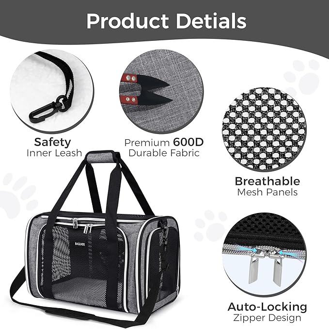 BAGLHER Pet Travel Carrier, Cat Carriers Dog Carrier - Image 3