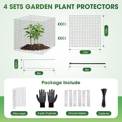 30Pcs Plant Protector from Animals, 10 Pack 12'' x 12'' Wire Plant Protectors - Image 2