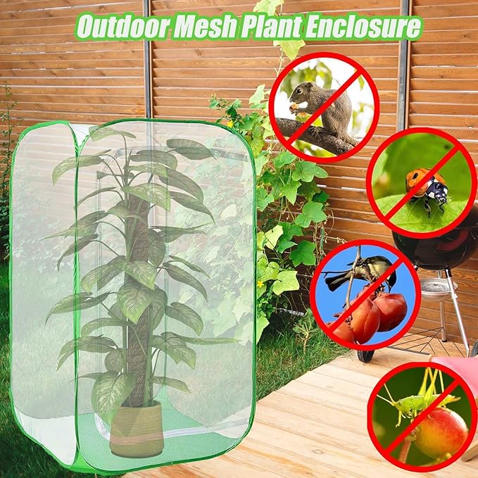 36" Garden Mesh Plant Enclosure Cover, Pop-up Garden Mesh Plant Cover - Image 2