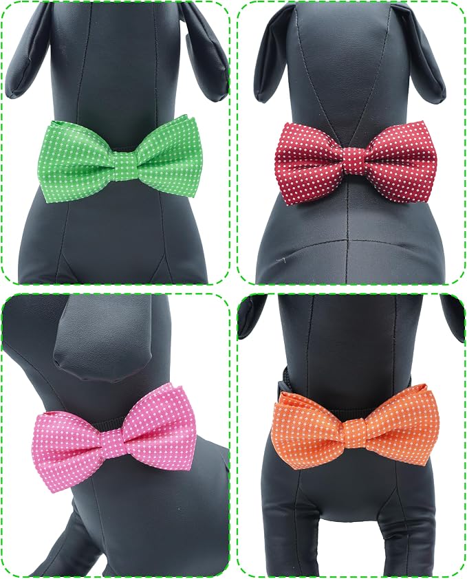 PET SHOW 8 Pack Dot Big Dogs Collar Embellishment Attachment Bow Ties - Image 4