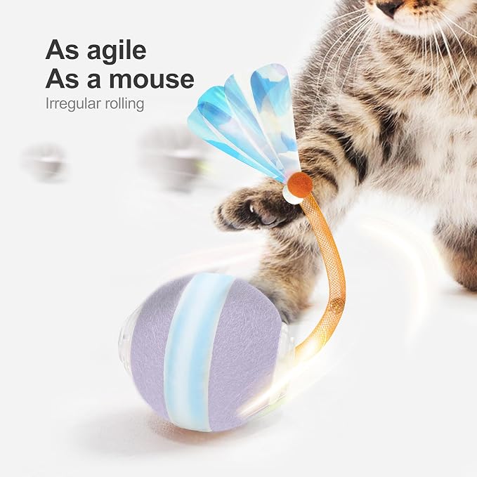 Interactive Cat Toys for Indoor Cats, The 3rd Generation Agile Moving Cat Ball - Image 2