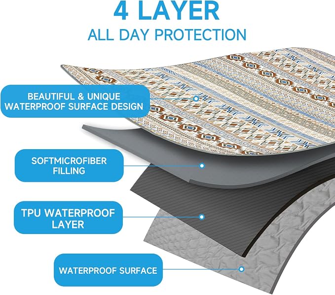 Waterproof Dog Blanket, Bohemian Dog Bed Cover Pet Blanket, Reversible Sofa - Image 3