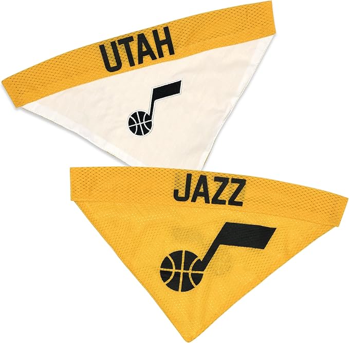 Pets First NBA Dog Bandana -Utah Jazz Reversible Bandana. 2 Sided Home & Away by PETSFIRST