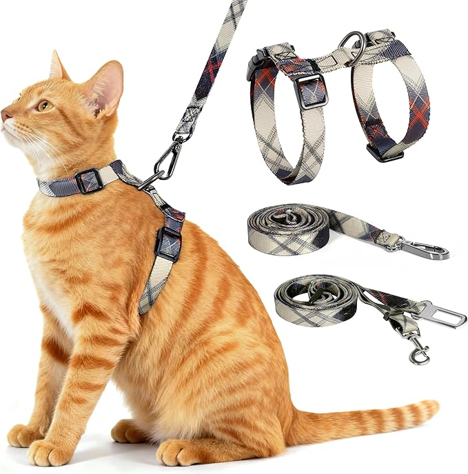 Cat Harness and Leash Set, 3-in-1 Escape Proof Adjustable, Comfortable Soft by Unknown