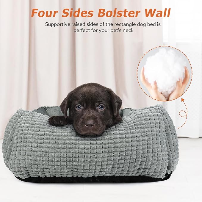 MIXJOY Dog Beds for Medium Dogs Washable, Rectangle Pet Bed Medium Size Dog - Image 2