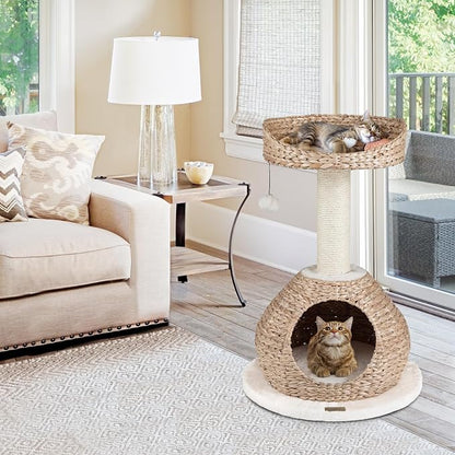 PETSITE 28-inch Modern Cat Tree, Small Cute Cat Tower Sisal Scratching Post - Image 2