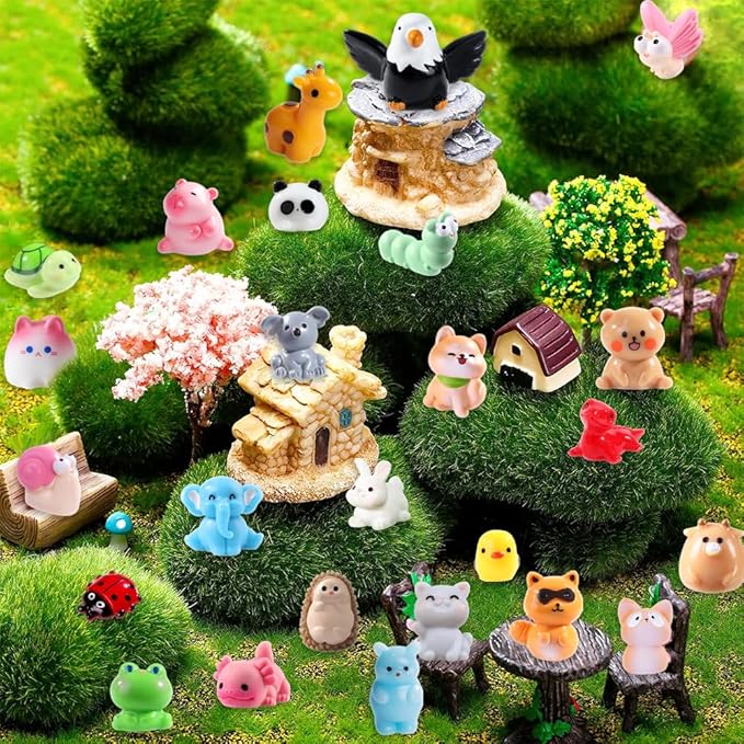 DIYDEC 50pcs Mini Resin Animal 50 Styles Tiny Resin Animals Miniature to Hide - Image 6