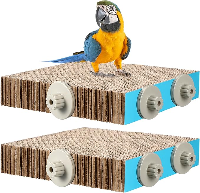 Skyygemm 2 Pieces Parrot Toy Bird Chew Cage Accessories Flat Perch Bird Paw by Skyygemm