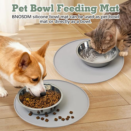 BNOSDM Silicone Cat Feeding Mat 2 Pack Dog Bowl Mats Pet Silicone Food Mat - Image 7