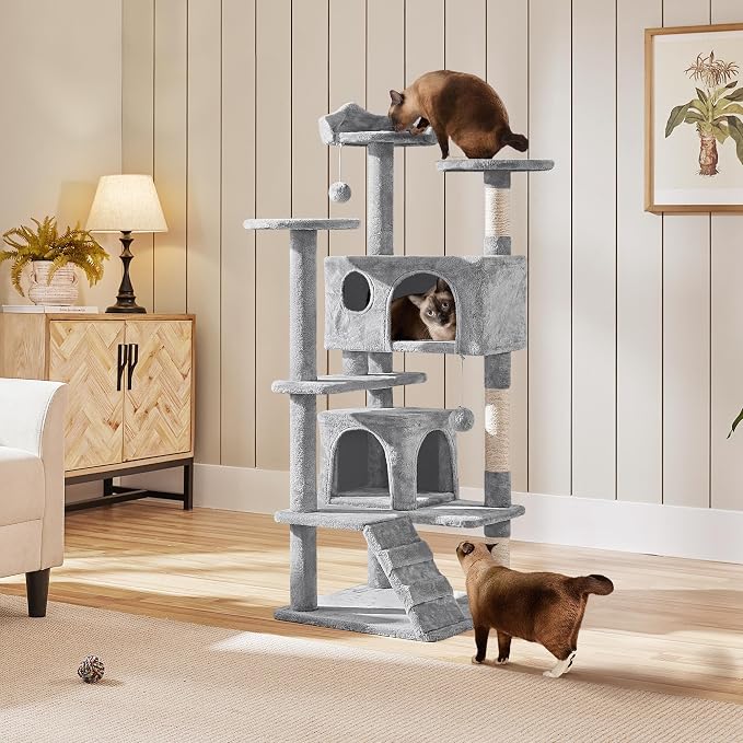 Yaheetech 54in Cat Tree Cat Tower w/Scratching Posts, Double Condos and - Image 2