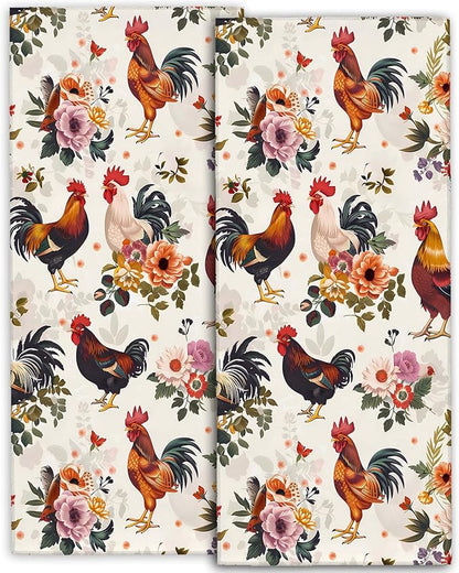 Cute Rooster Hand Towels by amepay