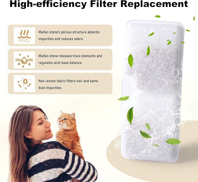6 Pack Cat Water Fountain Filters, Replacement Filters Compatible - Image 3